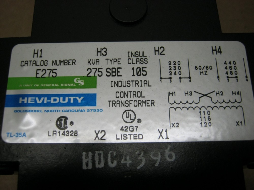 General Signal Heavy Duty Transformer E550 (untested)