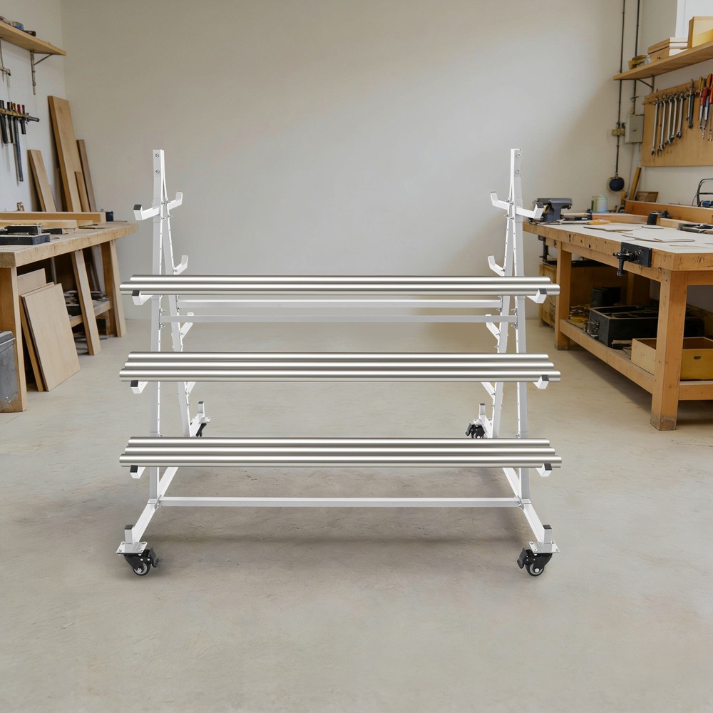 5 Tier Material Handling Conduit Pipe Rack Horizontal Storage Rack w/Wheels