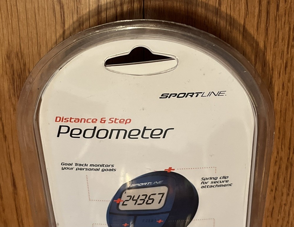 Sportline Pedometer Dual Function Distance & Step, Measuring Walking, Blue - NEW