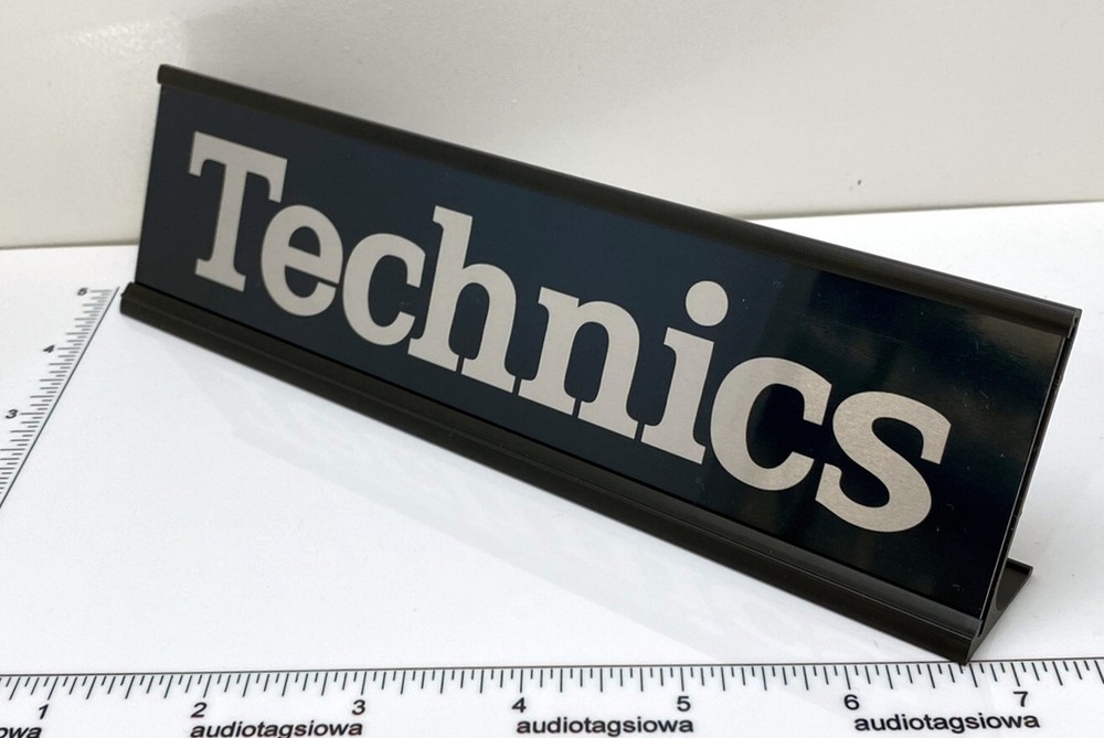 Technics Desk Sign - Custom Made Silver Aluminum