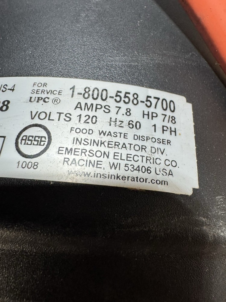 INSINKERATOR PRO COVER CONTROL PLUS GARBAGE DISPOSAL 7/8HP Solid Unit!!