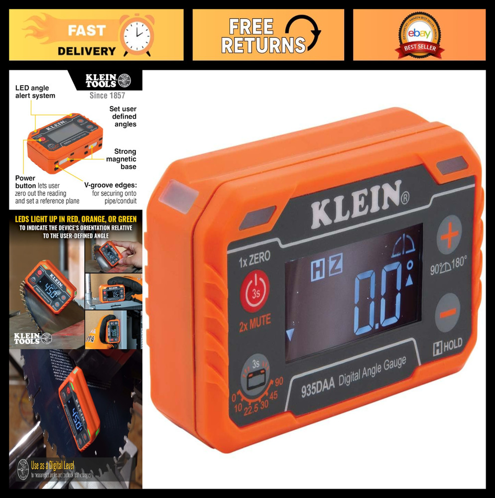 Digital Electronic Level & Angle Gauge - LED Alert, Measure & Set Angles 0-90°/1