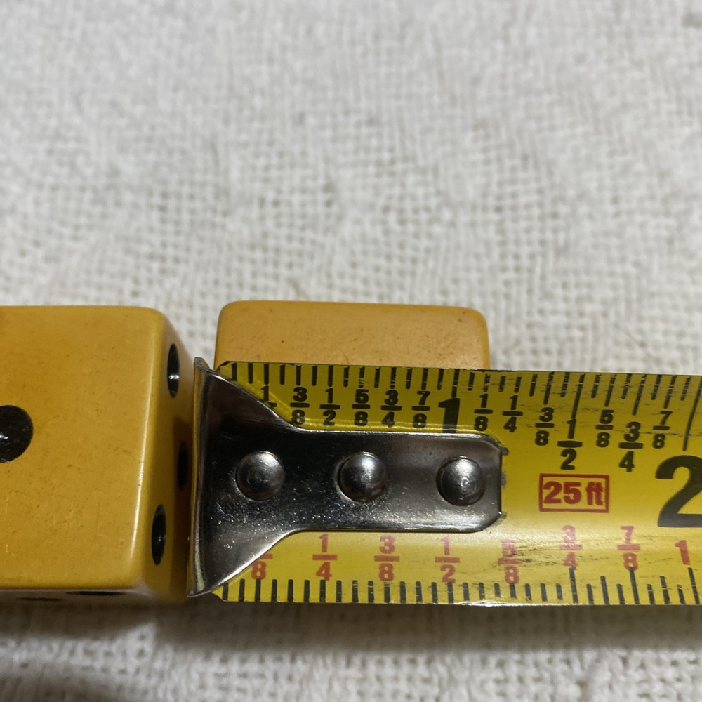 Vintage Bakelite Dice 1 1/4” butterscotch