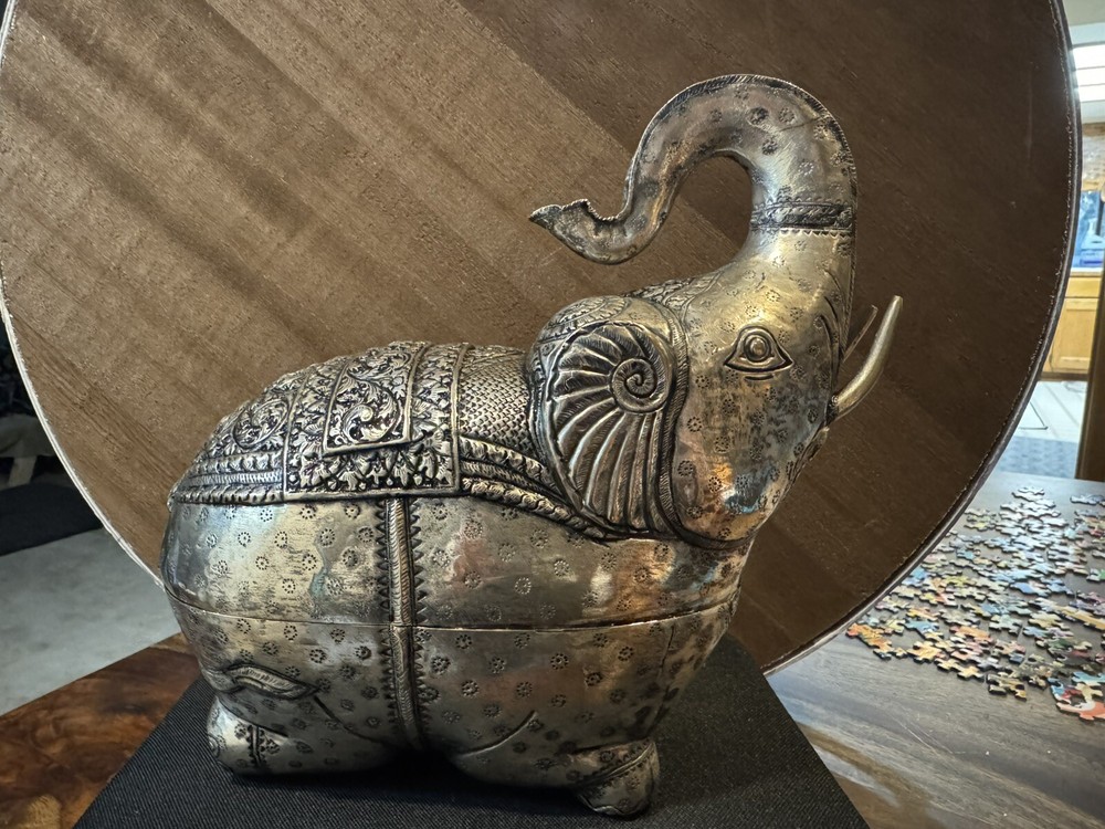 Antique Cambodian Hand Made Elephant Box