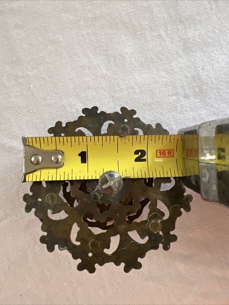 Vintage Cabinet DRAWER PULL Ornate Decorative Scroll Pattern 1 Pull, 2.5” Round