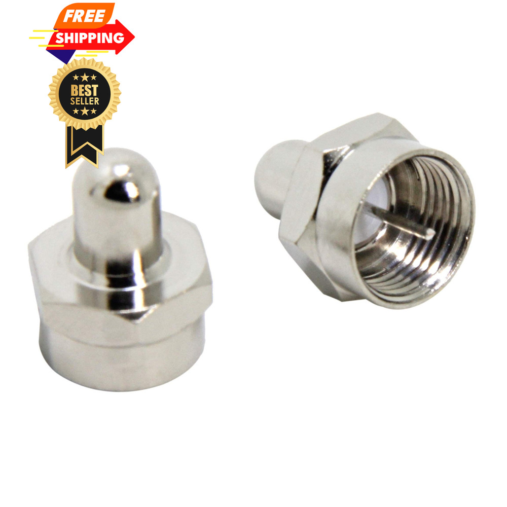 RFAdapter Coax Cap Cover, 75 Ohm Terminator, 10 Pack, 10-Pack, Silver