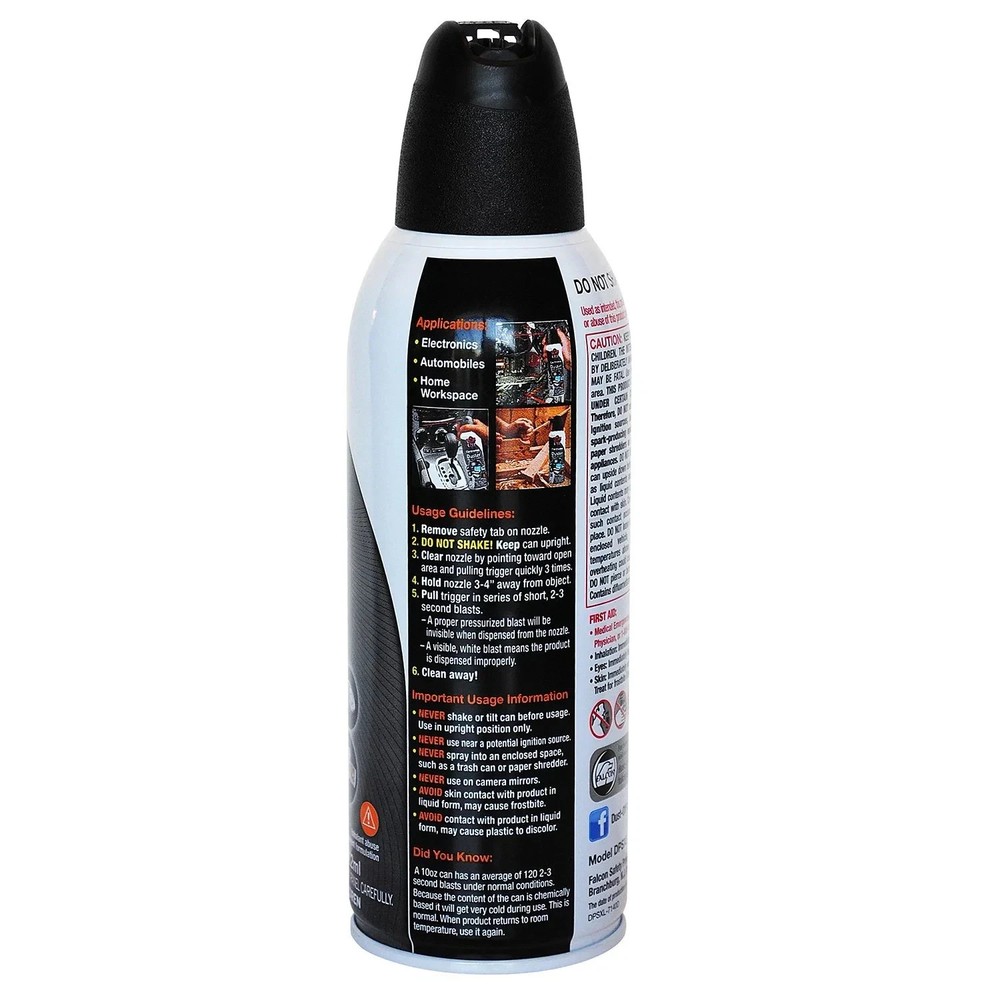 Falcon Dust-Off Electronics Compressed Gas Duster, 10 oz - (4-PACK)
