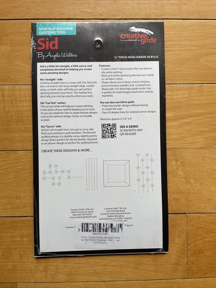Creative Grids Non-Slip Machine Quilting Tool - Sid By Angela Walters