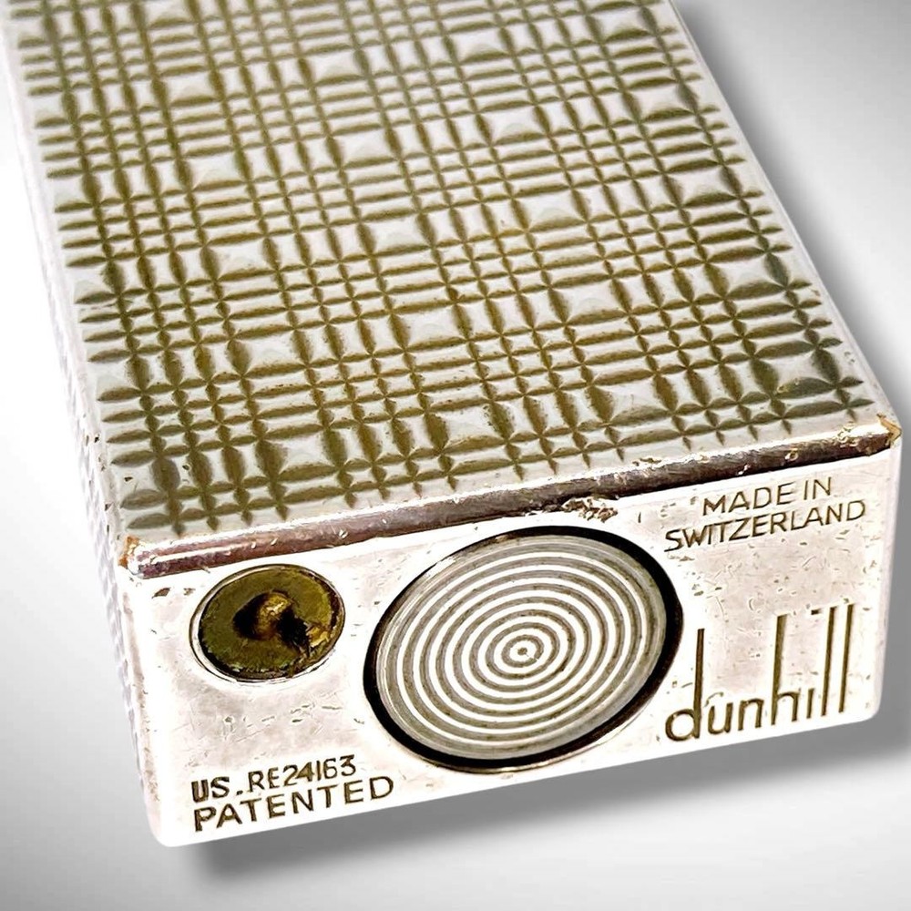 Used Dunhill Silver Gas Lighter Pyramid Ignition Confirmed Excellent +++