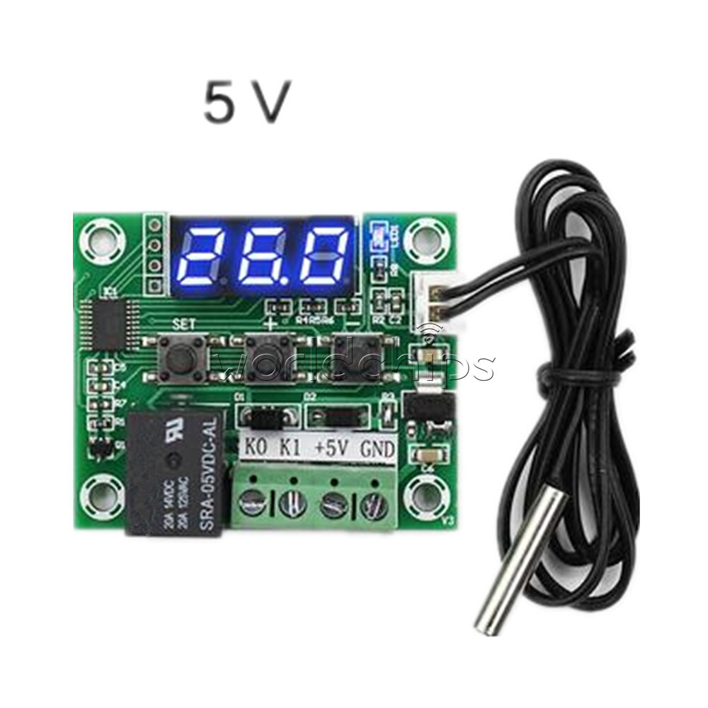 W1209 DC 5V Blue LED Thermostat Temperature Switch Thermometer Controller Sensor