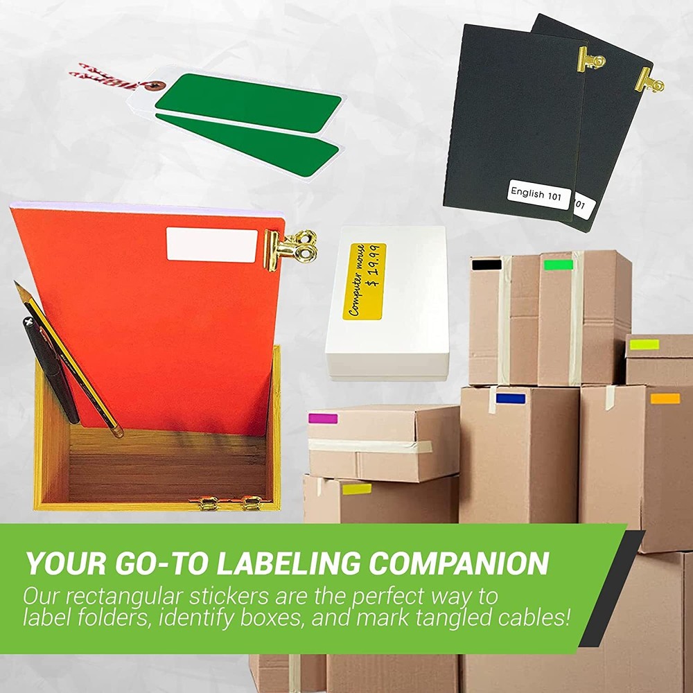 Color Coding Labels 3x1 Inch Rectangular 76mm x 25mm Stickers for Marking Crafts