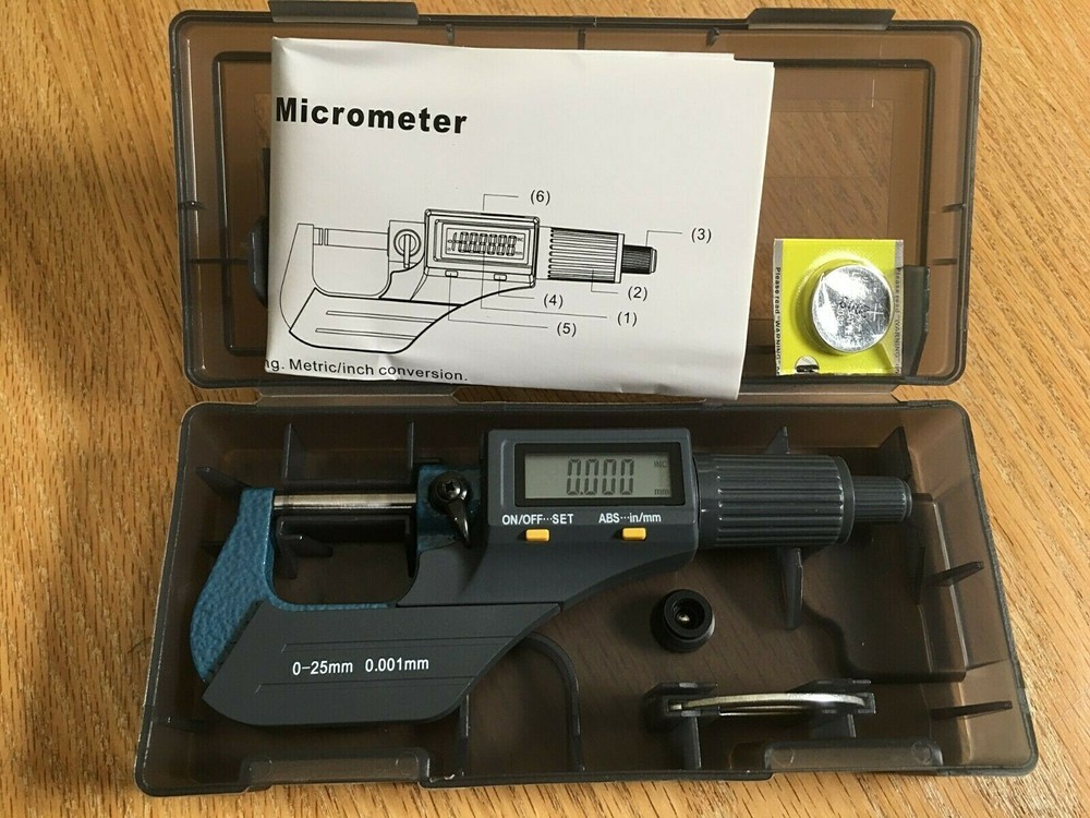IDEA Engineering 0-1" Digital Electronic Outside Micrometer w/Large LCD Display
