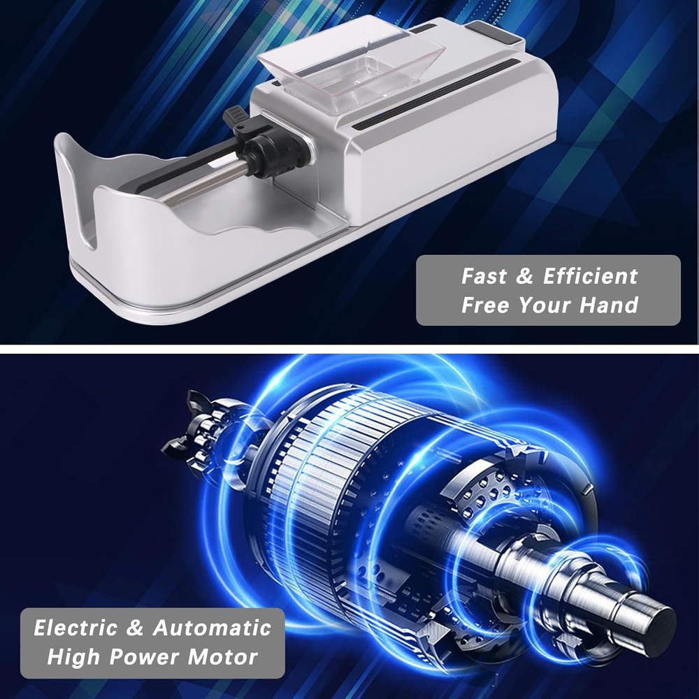 Cigarette Rolling Machine (Black) Electric Automatic Injector Tobacco Roller Mak
