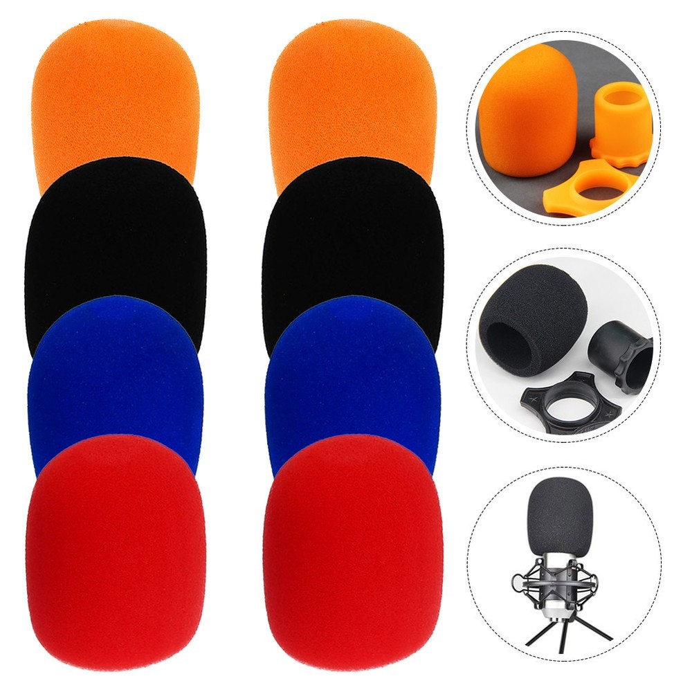 8 Pcs Handheld Microphone Windscreen Sponge Protective Cover Handle