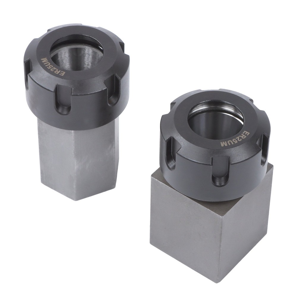 2-Piece ER-25 Collet Block Set Hex Square for Precision Machining
