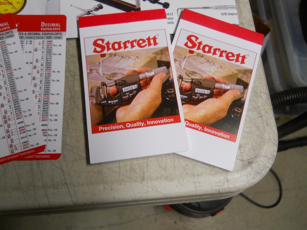STARRETT. Decimal & Tool Reference Wall Charts W/Pocket Charts & Note Pad New