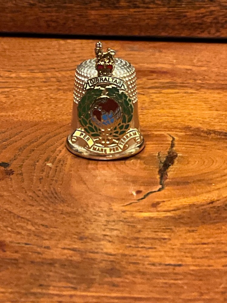 The Tradition Collection Silver Plated Gibraltar Shield Thimble - Boxed