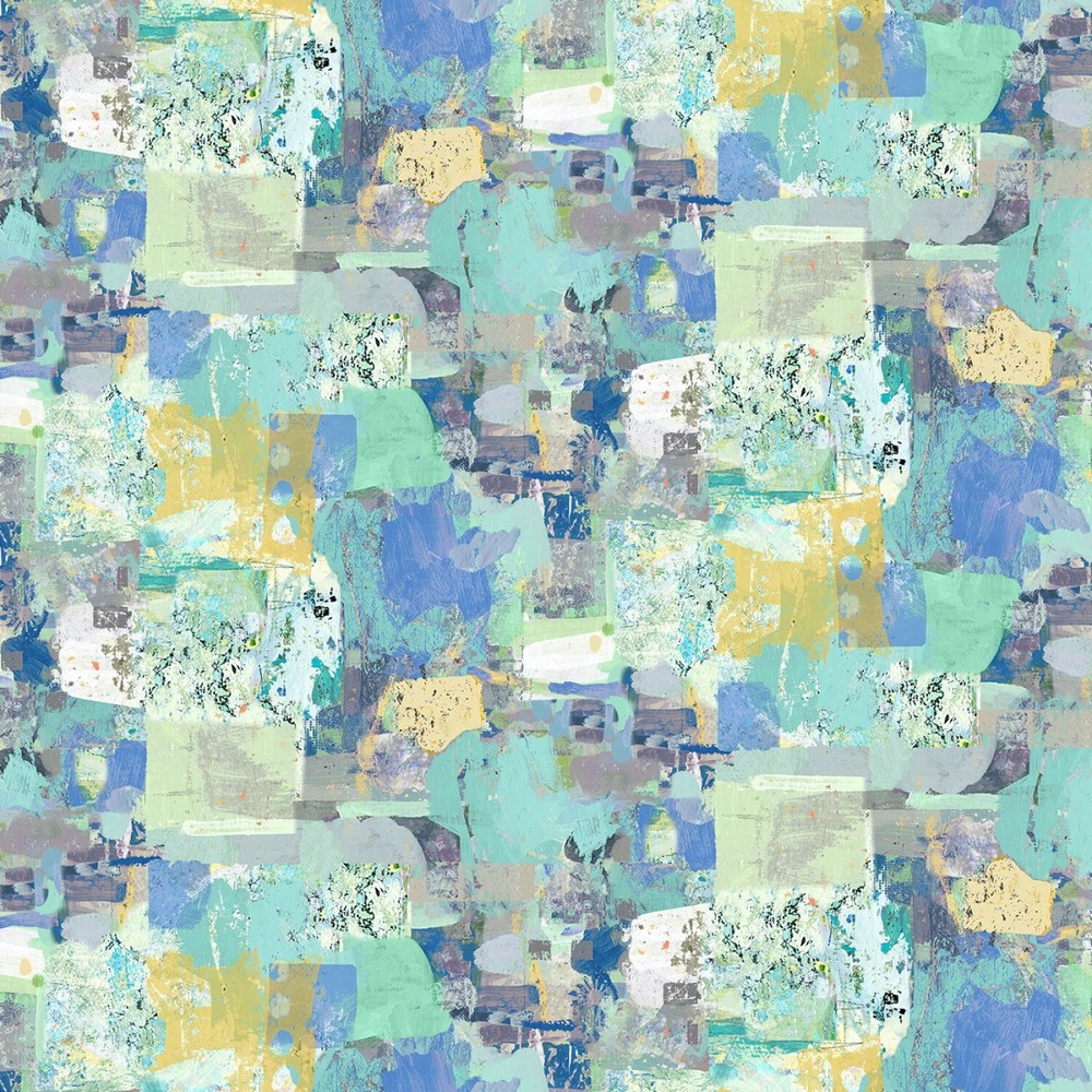 Multi Color Painter's Joy Digital Collage, Clothworks 44" Wide BTY
