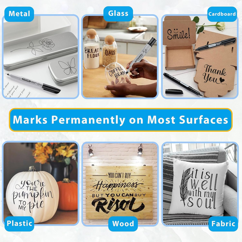 Permanent Markers 36 Variety Pack: Ultra-Fine, Chisel, Fine Tips