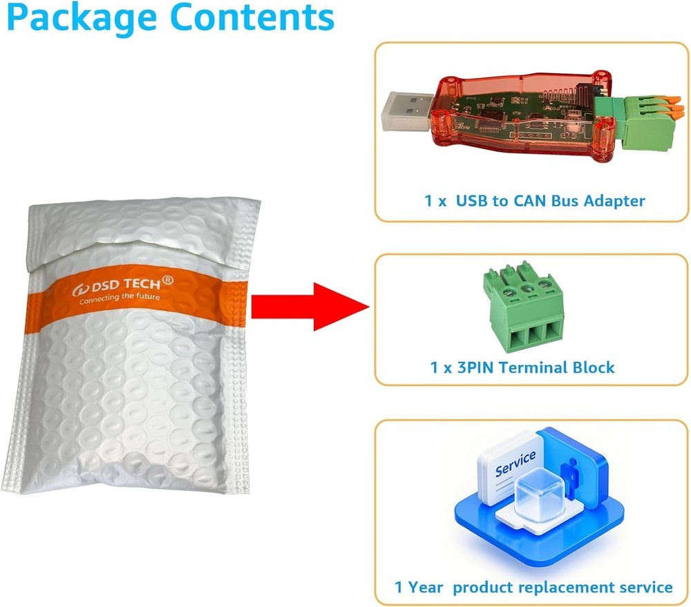 High-Performance USB to CAN Bus Adapter Compatible with SocketCAN - SH-C30A