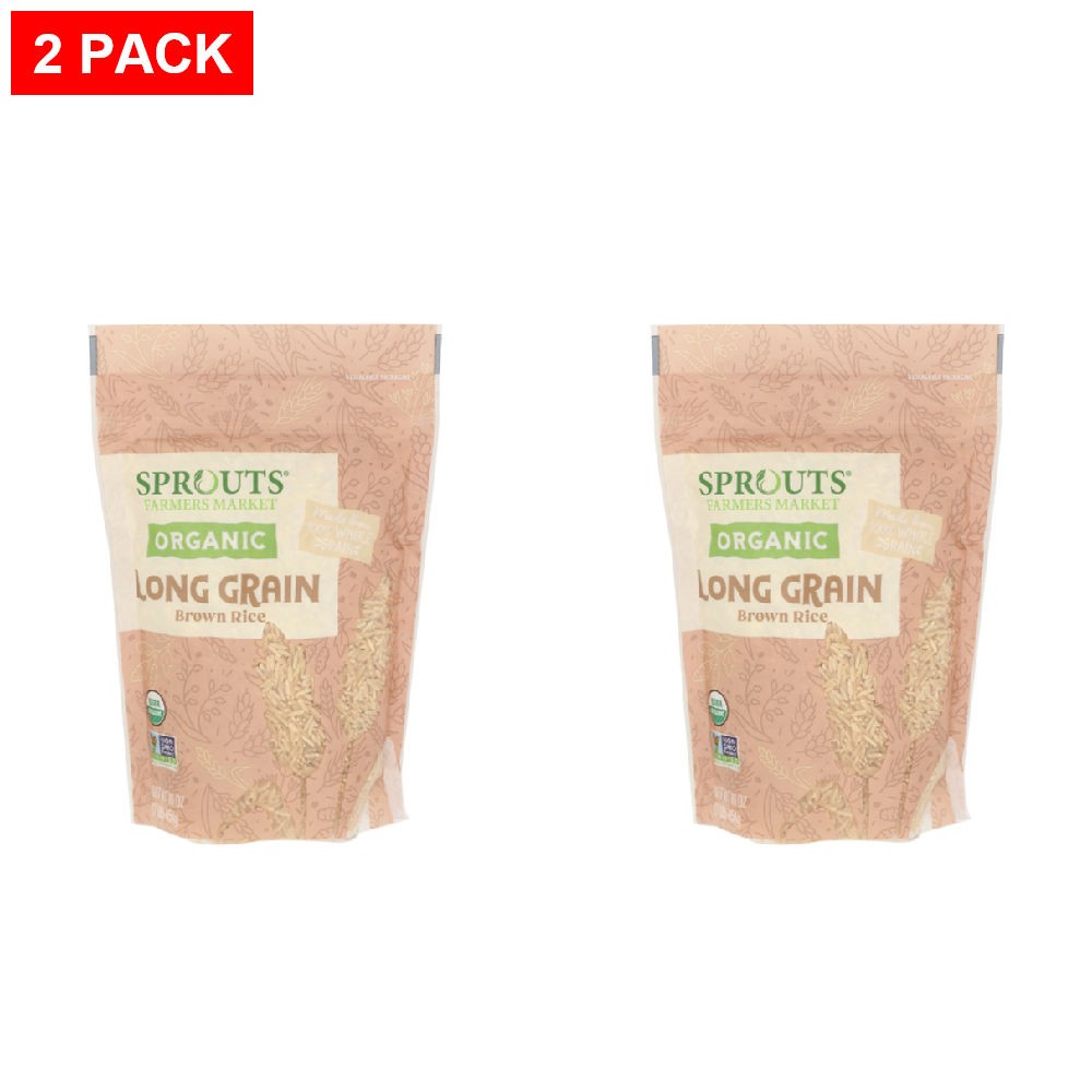 2 Pack - Sprouts Organic Long Grain Brown Rice 16 oz