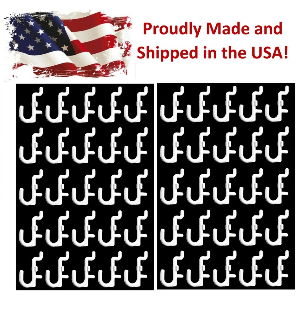 Plastic White J Hook Pegboard Kit Tool 50 pack wall peg PEGBOARD NOT INCLUDED