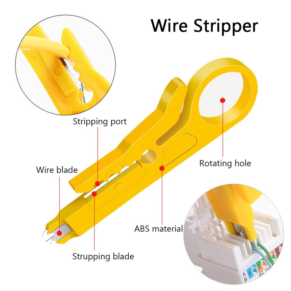 Professional Coax Crimper Tool Kit Coaxial Compression Stripping Tool Set in ...