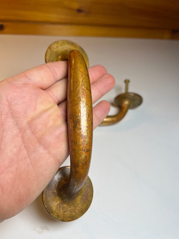 Large Heavy Duty Antique Brass Bronze Dummy Door Pull Pulls Handle Handles Set