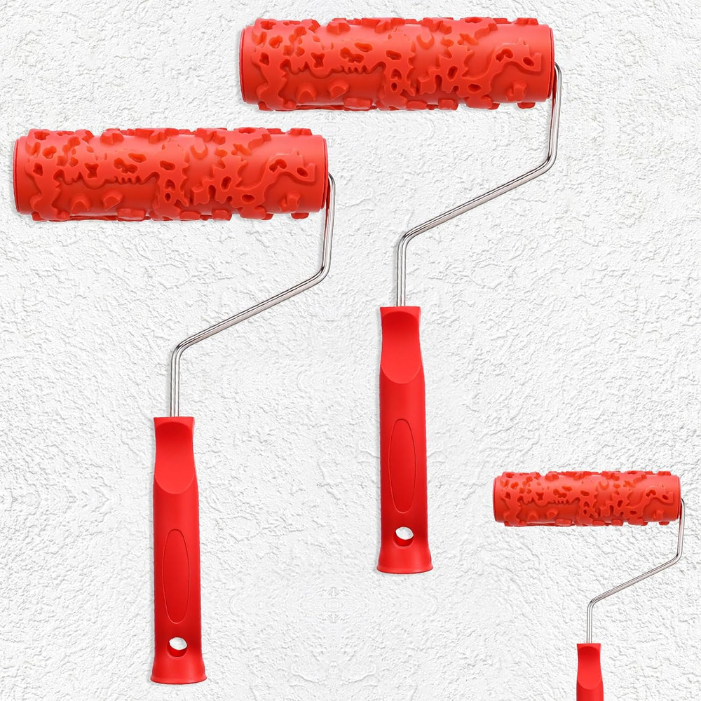 2 Pcs Texture Roller 7'' Drywall Texture Roller Decoration Textured Paint Roller