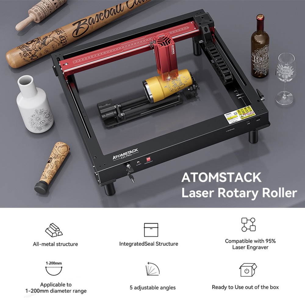 Refurbished Atomstack R2-B Laser Rotary Roller for Swiitol E18 Pro/ E24 Pro ERLO