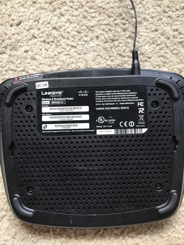 Linksys Cisco model WRT54G2v1