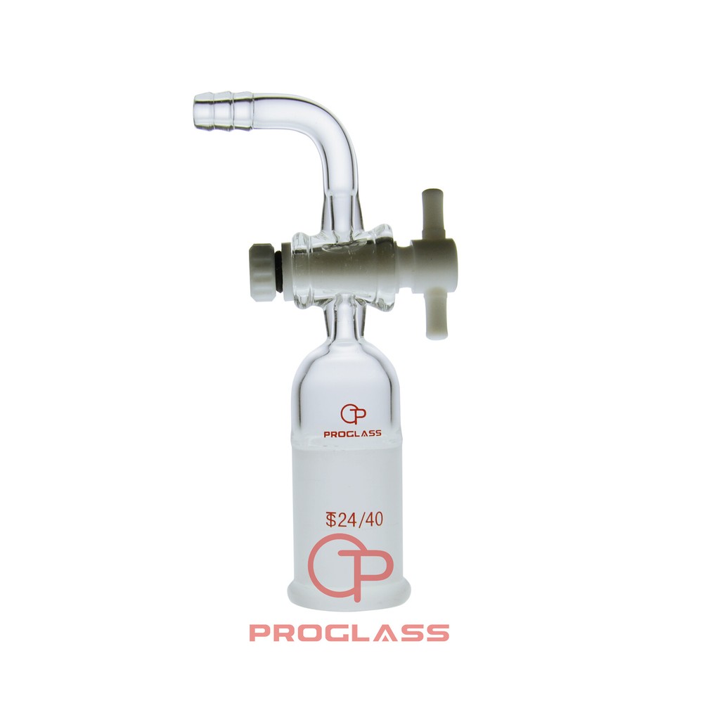Laboratory PTFE Stopcock Adapter With Spring 90° bent