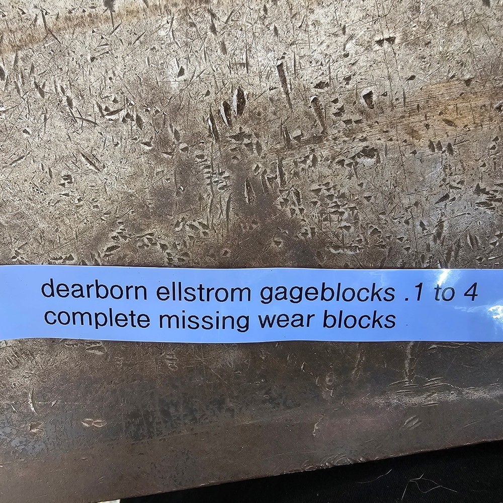Dearborn Ellstrom .100-4" Steel Rectangular Gage Blocks Missing Wear Blocks