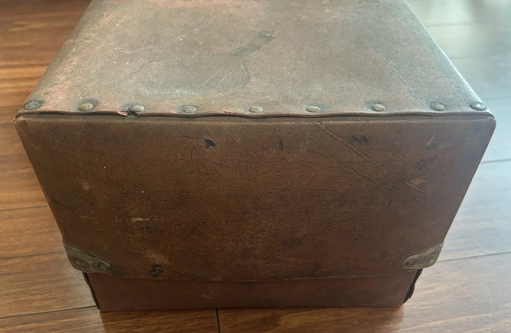Vintage Crouch & Fitzgerald Makers New York Leather Case Storage Keepsake Box