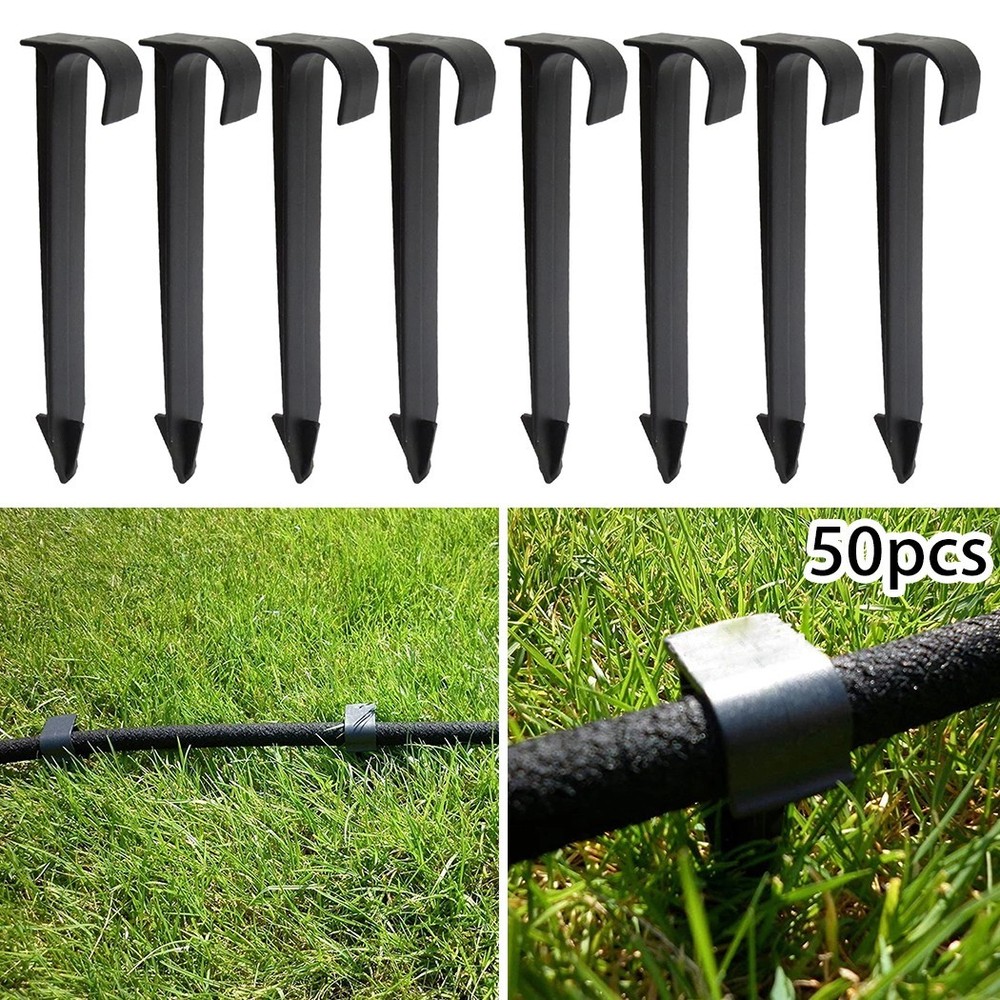 Pipe Ground Stakes Drip Irrigation Holder Spikes Pegs Soaker Pack Yard