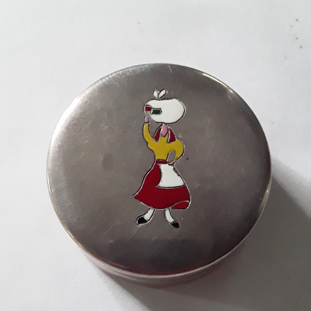 Antique German Enamel Sterling Silver Box with Hallmarks