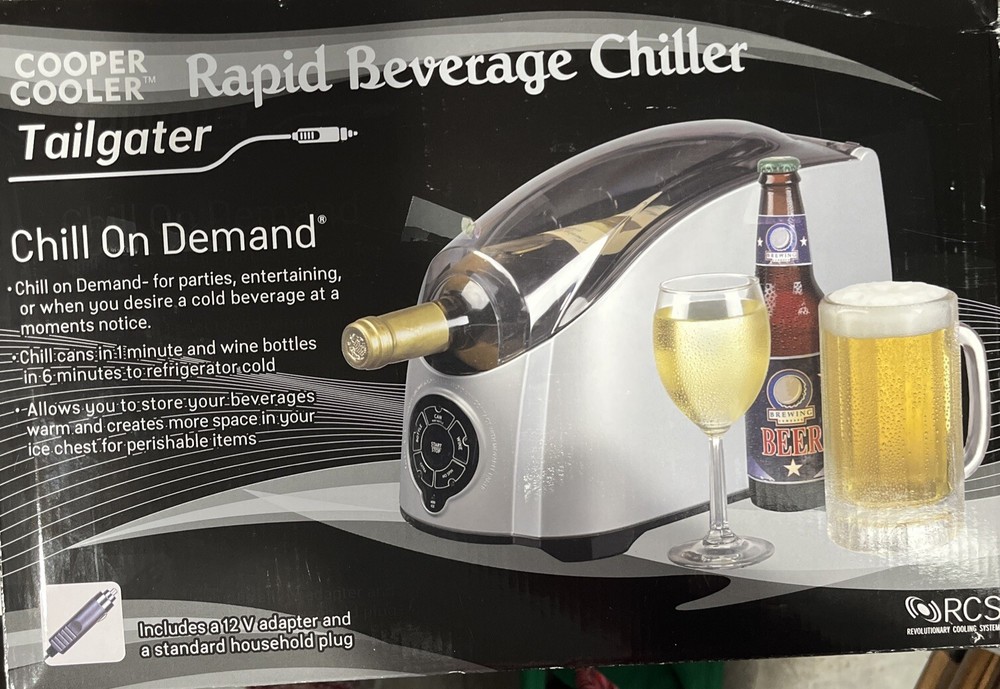 Rapid Beverage & Wine Chiller Model HC01 Silver Cooper Cooler™ Cooling System!