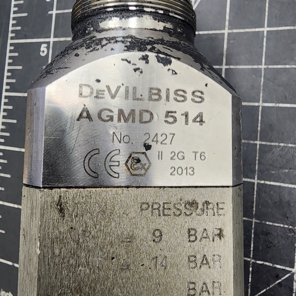 ITW DEVILBISS AGMD-514 HVLP Automatic Spray Gun 2427 [C8S2] #3