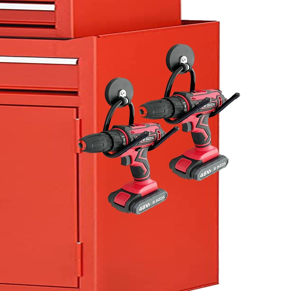 Pmsanzay 2 Pack Power Drill Tool Organizer Holder,Magnetic Black