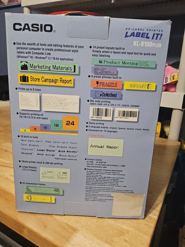 Casio Label It! KL-8100PLUS Printer Sharp Wizard OZ-630 Organizer Bundle