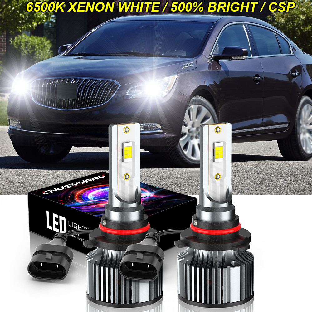 For Buick LaCrosse 2014-2016 Combo 2x 9012 LED Headlight dual Bulbs Kit 6500K