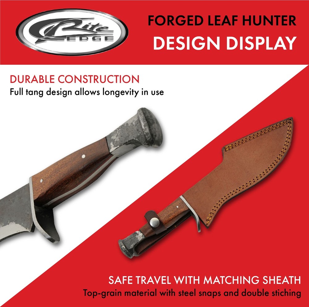New Rite Edge Forged Leaf Hunter Fixed Blade Knife HS-7901