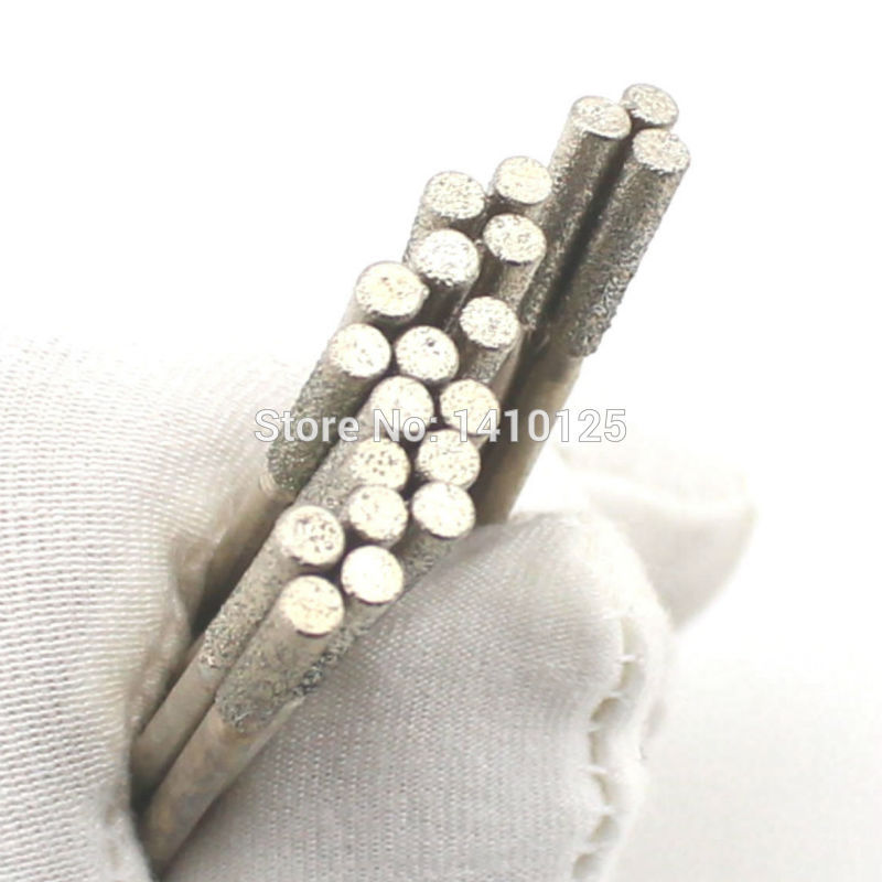 30Pcs 3mm Diamond Coated Cylindrical Grinding Mounted Point Bits Burrs for Stone