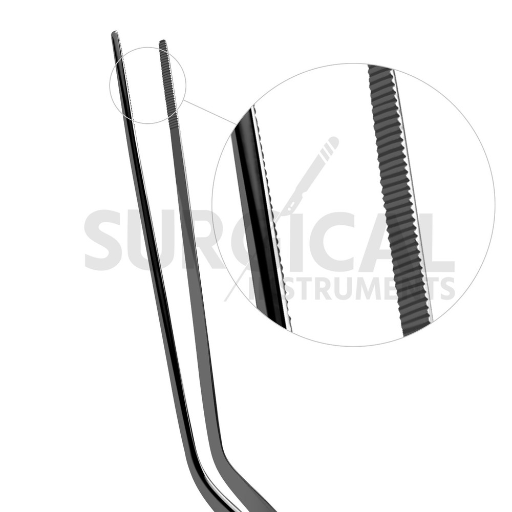 12 Jansen Ear Forceps 6.25" Bayonet Shape Serrated Tips