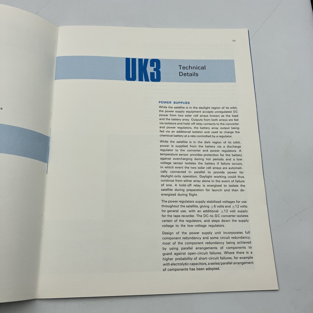 UK3 Satellite GEC Electronics Booklet Space Exploration Technology Aeronautics
