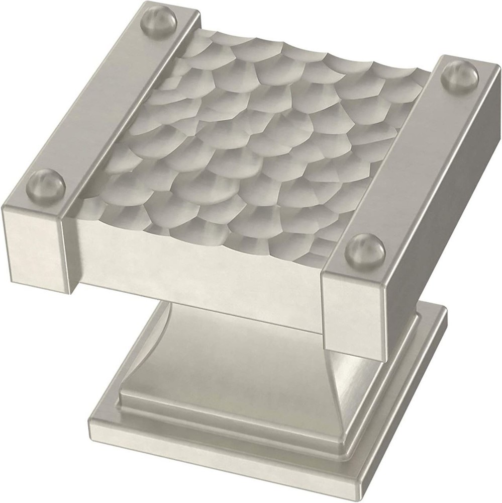 1-3-16" Hammered Knob Satin Nickel