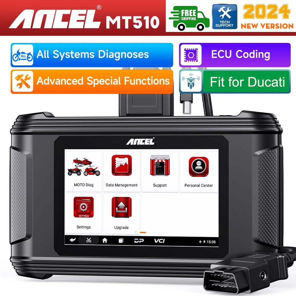 ANCEL MT510 for Ducati Motorcycle OBD2 Scanner Full System Diagnostic ECU Coding