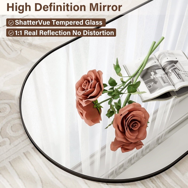 Freestanding Full Length Mirror Arch Adjustable Clear Reflection Easy Mounting