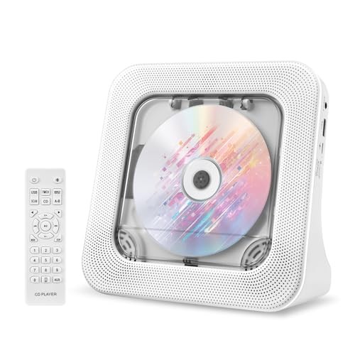 Vertical Aesthetic CD Player, Minimalist Desktop Disc Player with Bluetooth