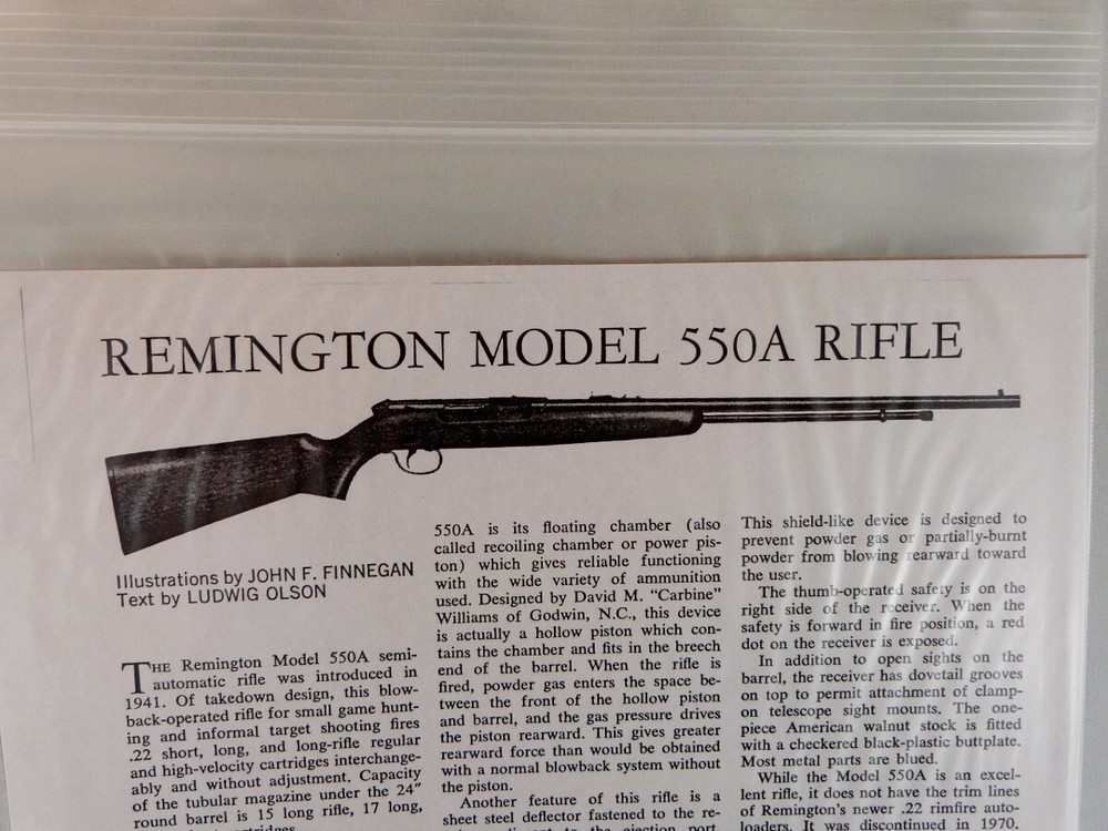 REMINGTON MODEL 550A RIFLE BREAK DOWN INSTRUCTION KIT